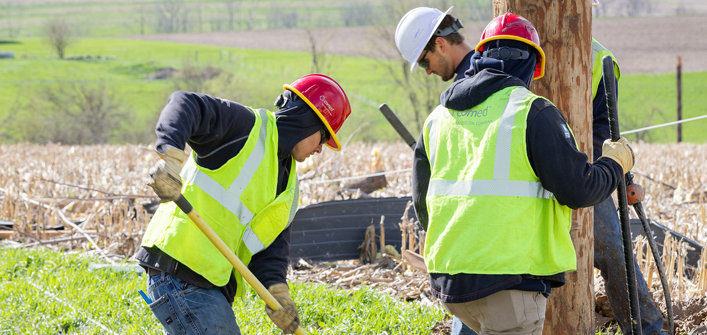 Comed lineworks digging a hole